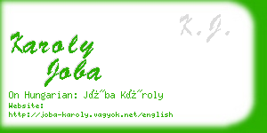 karoly joba business card